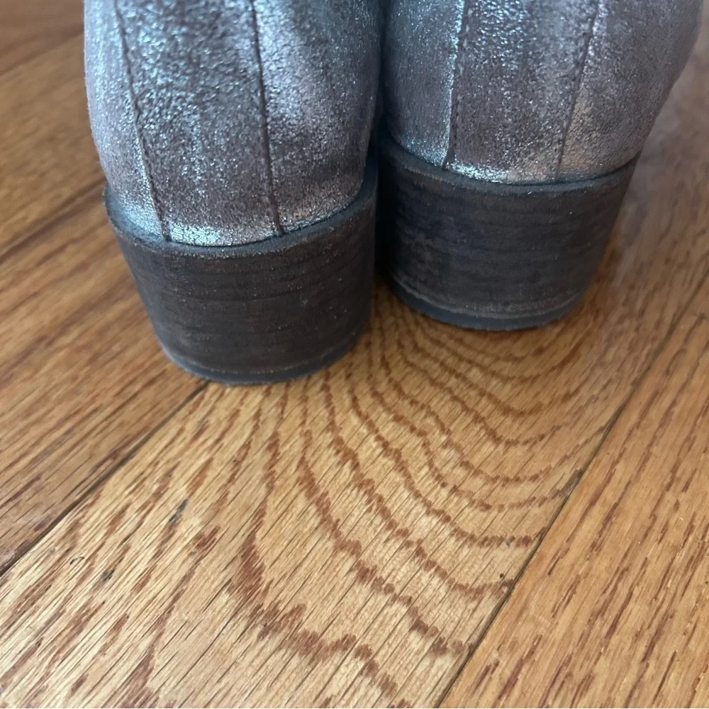 Seychelles On Stage Ankle Boots 6.5 Pewter Distressed Suede Leather Western